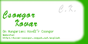 csongor kovar business card